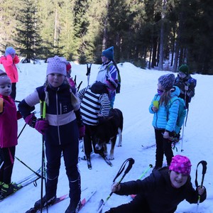 Družina na běžkách + sáňkování na Medvědíně