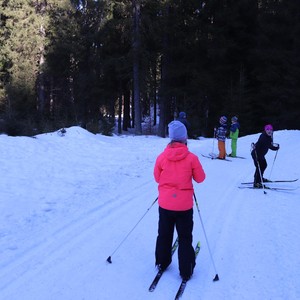 Družina na běžkách + sáňkování na Medvědíně