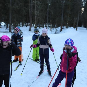 Družina na běžkách + sáňkování na Medvědíně