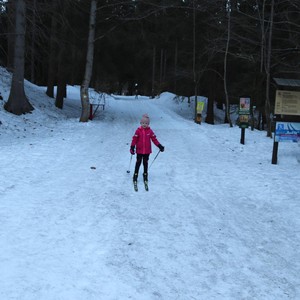 Družina na běžkách + sáňkování na Medvědíně