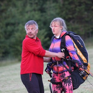 Skialpinismus, paragliding